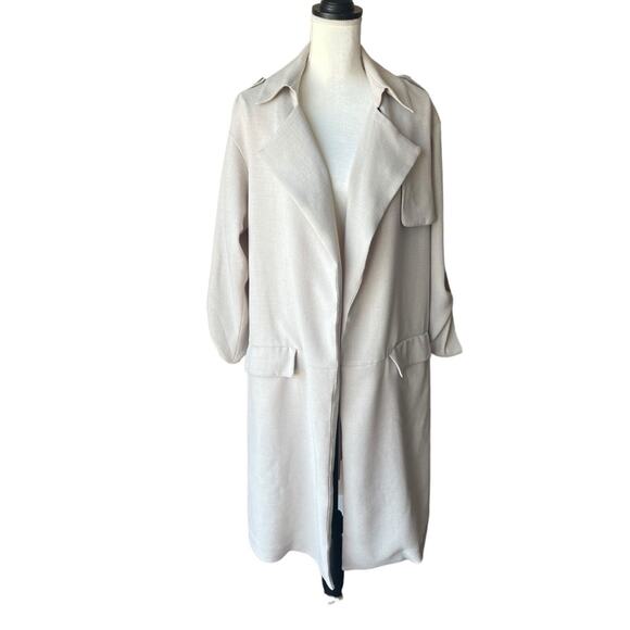B New York Soft Summer Trench Coat Over size like new Size Small - Picture 1 of 5